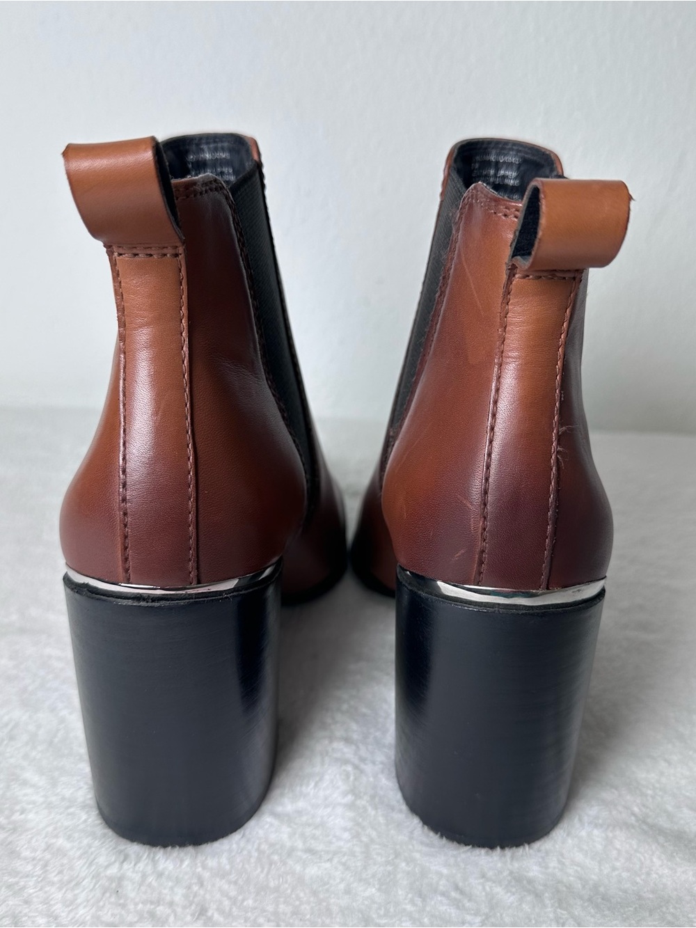 NWOB Steve Madden Knoxi Cognac Leather Ankle Bootie Pointed Toe Leather Size 7M - Picture 5 of 14
